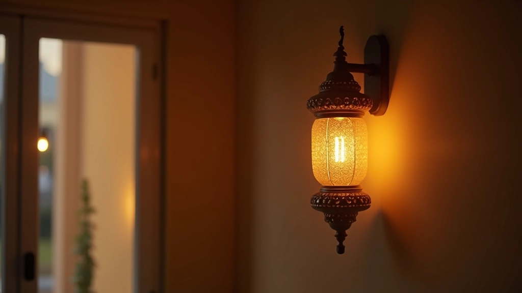 Detalhe de fixture de iluminação portuguesa tradicional em espaço moderno